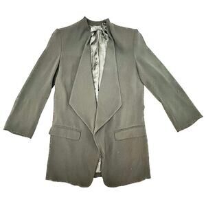 Zara Black Open Blazer Modern Cut Jacket Shoulder Pads Structured Size XS